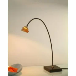 Lampes Dorées-Luminaires Holländer Lampe de table Holländer SNAIL TWO Brun doré, 1 lumière