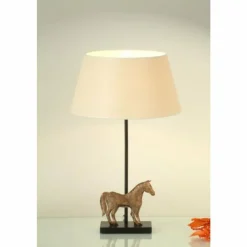 Lampes En Tissu-Luminaires Holländer Lampe de table Holländer SOLISTI CAVALLO Brun, Or, Blanc, 1 lumière