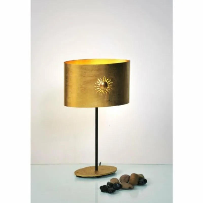 Lampes Dorées-Luminaires Holländer Lampe de table Holländer SUN OVAL Brun, Or, 1 lumière