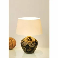 Lampes Dorées-Luminaires Holländer Lampe de table Holländer TOULOUSE Brun doré, Noir, 1 lumière