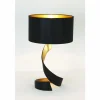 Lampes En Tissu-Luminaires Holländer Lampe de table Holländer VORTICE Noir doré, 1 lumière