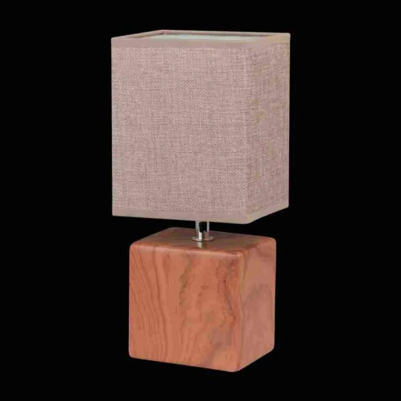 Lampes En Tissu-Luminaires Fischer & Honsel Lampe de table Honsel LOG Bois foncé, 1 lumière