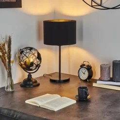 Lampes En Tissu-hofstein Lampe de table Huarate Noir, 1 lumière