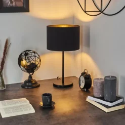 Lampes En Tissu-hofstein Lampe de table Huarate Noir, 1 lumière