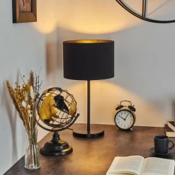 Lampes En Tissu-hofstein Lampe de table Huarate Noir, 1 lumière