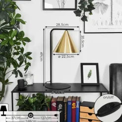 hofstein Lampe de table Hueso Noir, 1 lumière* Lampes À Poser