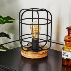 Lampes Industrielles-hofstein Lampe de table Husvik Bois clair, 1 lumière