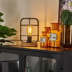 Lampes Industrielles-hofstein Lampe de table Husvik Bois clair, 1 lumière