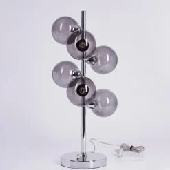 Suspension Verre Fumé-hofstein Lampe de table Hyco Chrome, 6 lumières