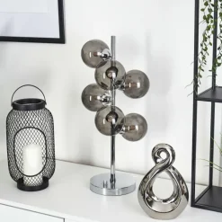 Suspension Verre Fumé-hofstein Lampe de table Hyco Chrome, 6 lumières