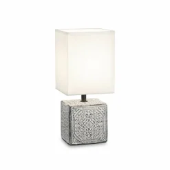 Lampes En Tissu-Luminaires Ideallux Lampe de table Ideallux KALI-1 Gris, Blanc, 1 lumière