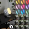 Idual Lampe de table Lilas LED Argenté, 1 lumière, Changeur de couleurs