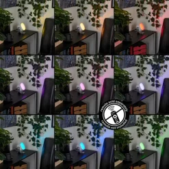 Idual Lampe de table Lilas LED Argenté, 1 lumière, Changeur de couleurs