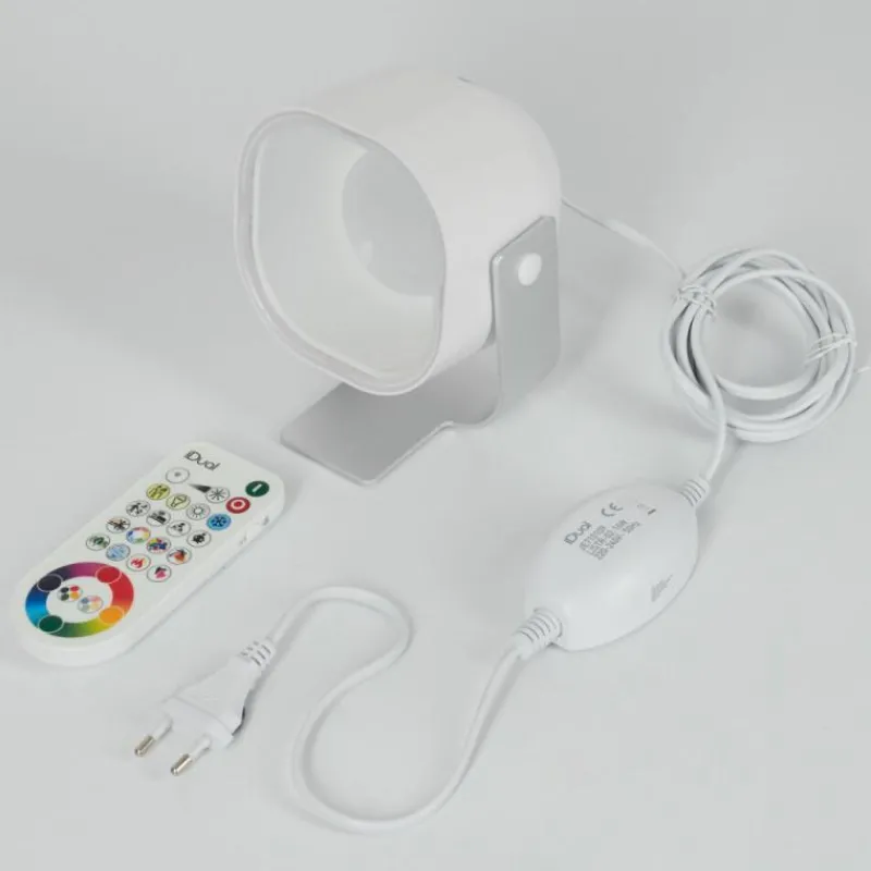 Idual Lampe de table Lilac LED Argenté, 1 lumière, Télécommandes, Changeur de couleurs