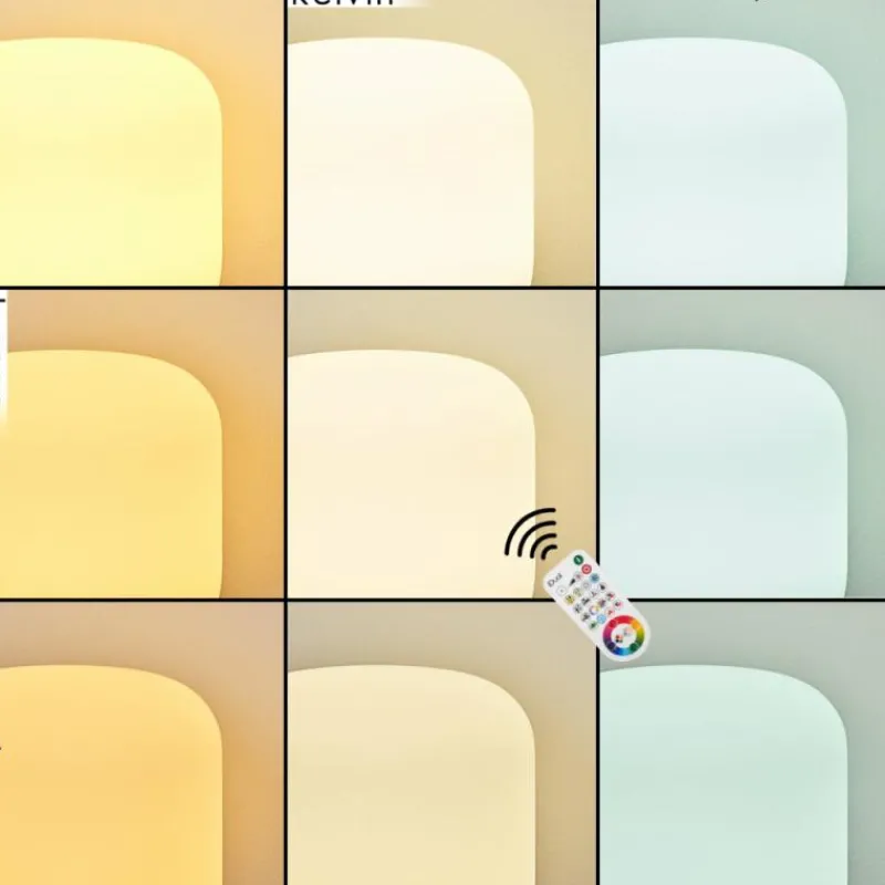 Idual Lampe de table Thyme LED Nickel mat, 1 lumière, Télécommandes, Changeur de couleurs