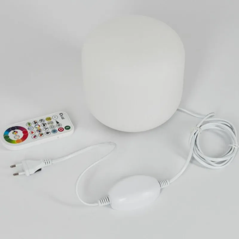 Idual Lampe de table Thyme LED Nickel mat, 1 lumière, Télécommandes, Changeur de couleurs