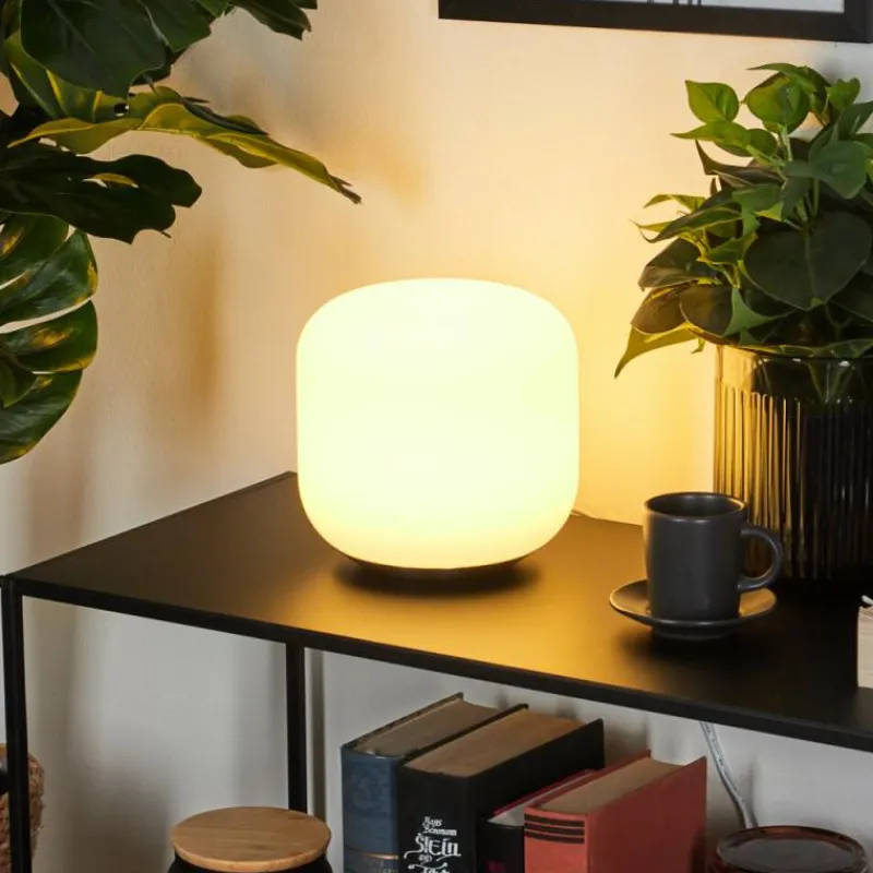 Idual Lampe de table Thyme LED Nickel mat, 1 lumière, Télécommandes, Changeur de couleurs