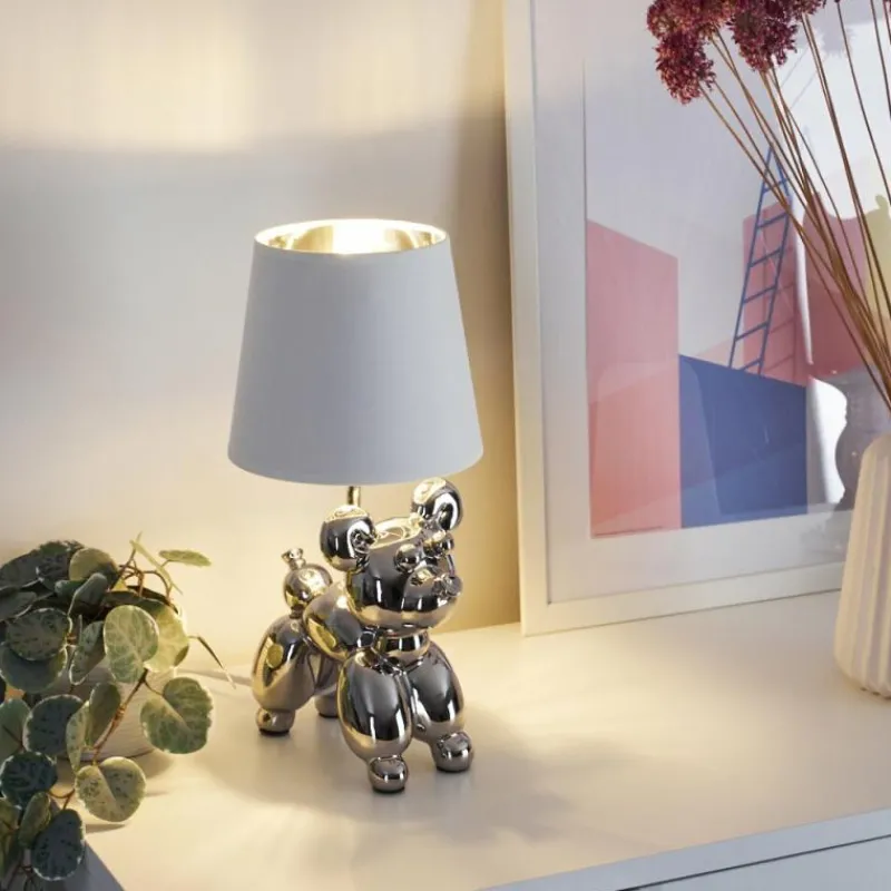 Lampes En Tissu-hofstein Lampe de table Inupal Argenté, 1 lumière