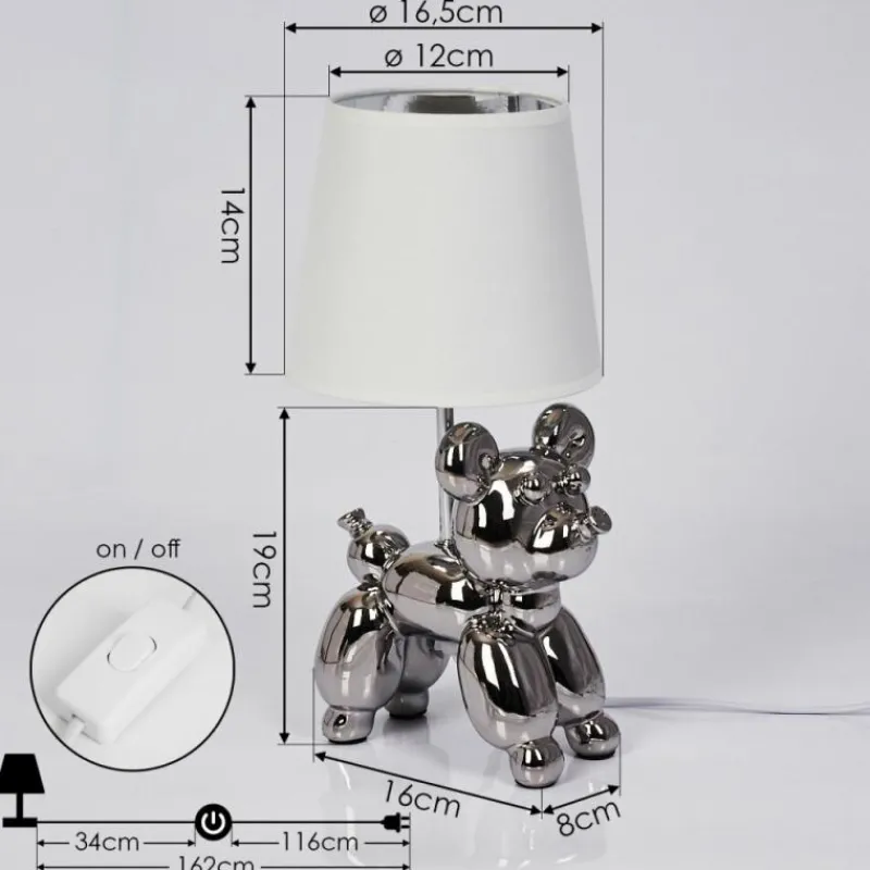 Lampes En Tissu-hofstein Lampe de table Inupal Argenté, 1 lumière