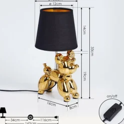 Lampes En Tissu-hofstein Lampe de table Inupal Or, 1 lumière