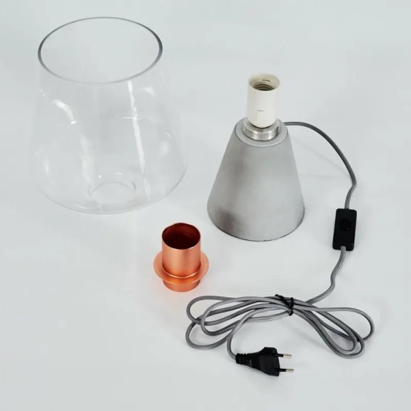 hofstein Lampe de table Jaen Gris, Cuivre, 1 lumière