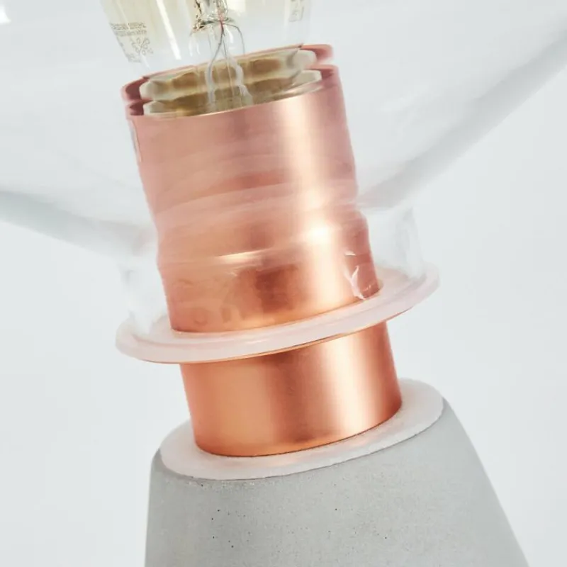 hofstein Lampe de table Jaen Gris, Cuivre, 1 lumière