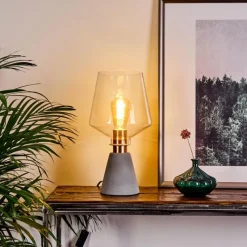 hofstein Lampe de table Jaen Gris, Cuivre, 1 lumière