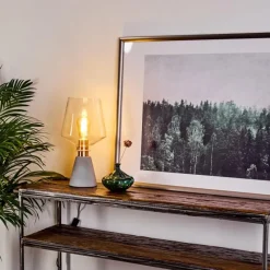 hofstein Lampe de table Jaen Gris, Cuivre, 1 lumière