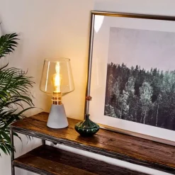 hofstein Lampe de table Jaen Gris, Cuivre, 1 lumière