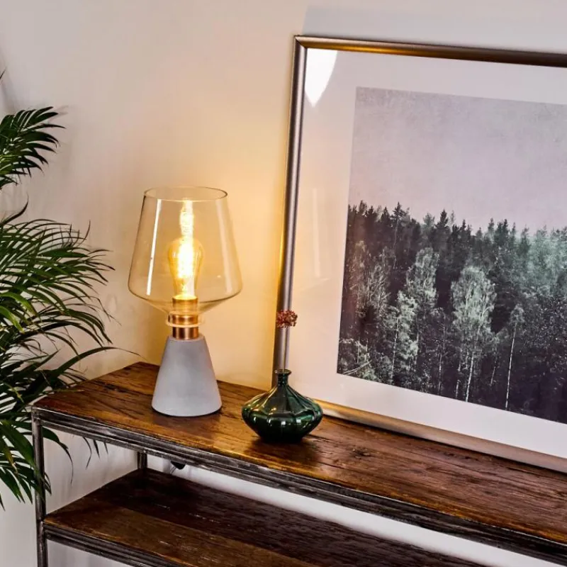 hofstein Lampe de table Jaen Gris, Cuivre, 1 lumière