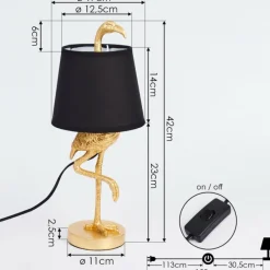 Lampes En Tissu-hofstein Lampe de table Janine Or, 1 lumière