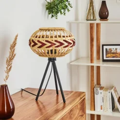 Style Boho-Chic-hofstein Lampe de table Jaurama Noir, 1 lumière