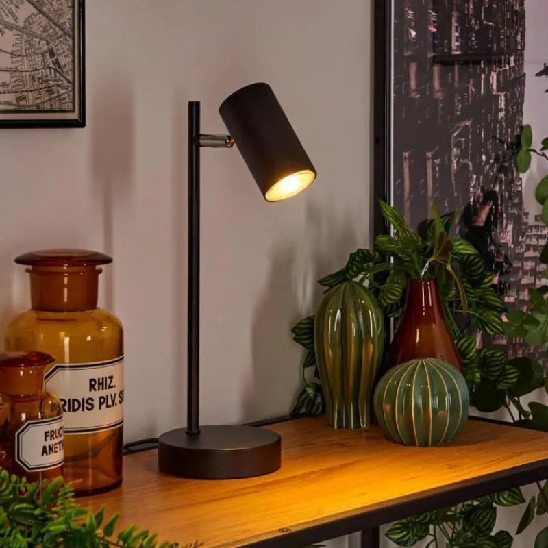 Luminaires Scandinaves-hofstein Lampe de table Javel Chrome, Noir, 1 lumière