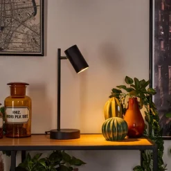 Luminaires Scandinaves-hofstein Lampe de table Javel Chrome, Noir, 1 lumière