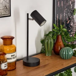 Luminaires Scandinaves-hofstein Lampe de table Javel Chrome, Noir, 1 lumière