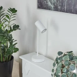 Luminaires Scandinaves-hofstein Lampe de table Javel Chrome, Blanc, 1 lumière