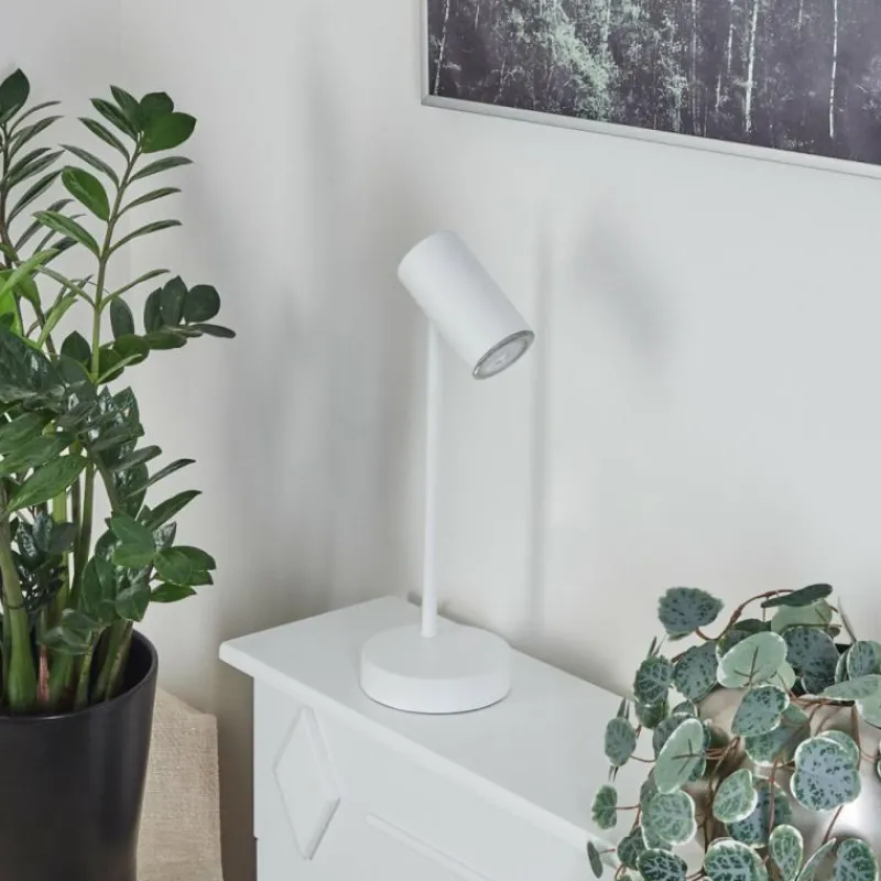 Luminaires Scandinaves-hofstein Lampe de table Javel Chrome, Blanc, 1 lumière