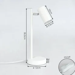 Luminaires Scandinaves-hofstein Lampe de table Javel Chrome, Blanc, 1 lumière