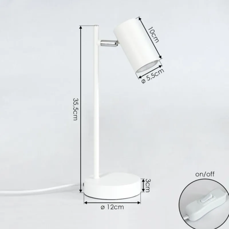 Luminaires Scandinaves-hofstein Lampe de table Javel Chrome, Blanc, 1 lumière