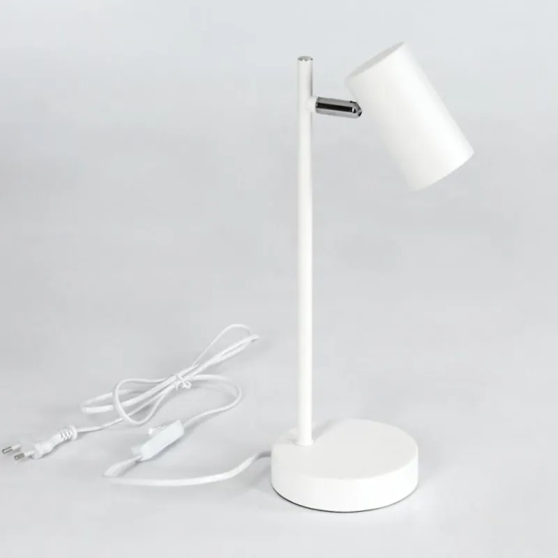 Luminaires Scandinaves-hofstein Lampe de table Javel Chrome, Blanc, 1 lumière