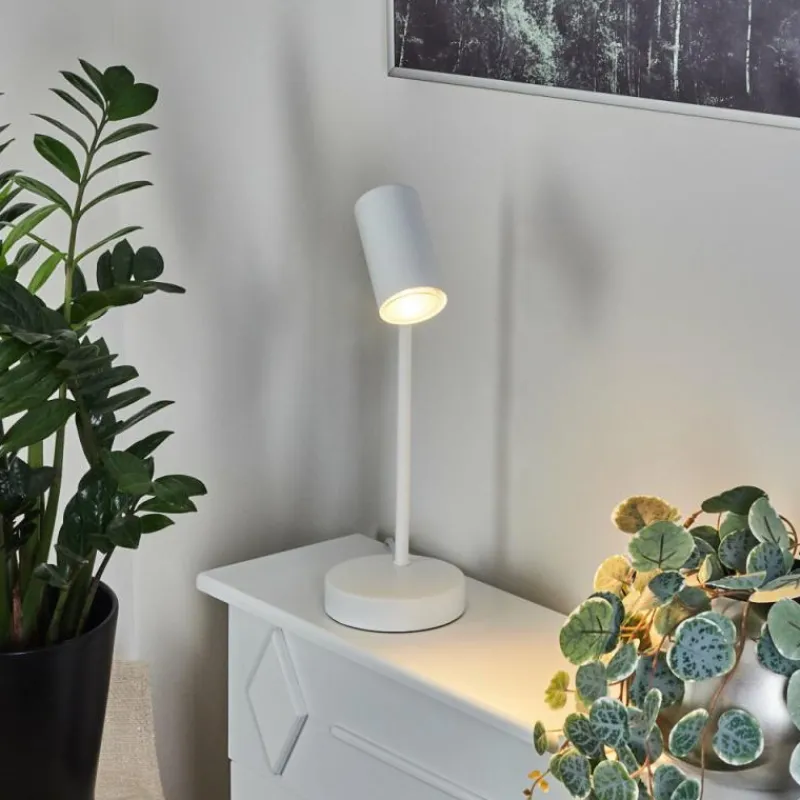 Luminaires Scandinaves-hofstein Lampe de table Javel Chrome, Blanc, 1 lumière