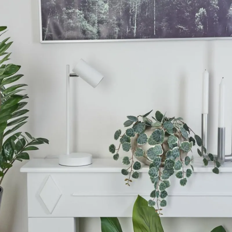 Luminaires Scandinaves-hofstein Lampe de table Javel Chrome, Blanc, 1 lumière