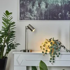 Luminaires Scandinaves-hofstein Lampe de table Javel Chrome, Nickel mat, 1 lumière