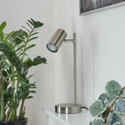 Luminaires Scandinaves-hofstein Lampe de table Javel Chrome, Nickel mat, 1 lumière