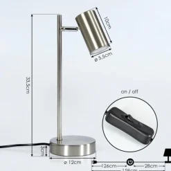 Luminaires Scandinaves-hofstein Lampe de table Javel Chrome, Nickel mat, 1 lumière