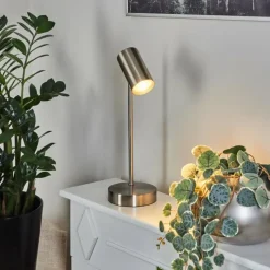 Luminaires Scandinaves-hofstein Lampe de table Javel Chrome, Nickel mat, 1 lumière