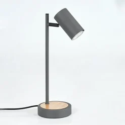 Luminaires Scandinaves-hofstein Lampe de table Javel Gris, Couleur bois, Noir, 1 lumière