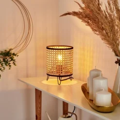 Style Boho-Chic-hofstein Lampe de table Jonas Noir, 1 lumière