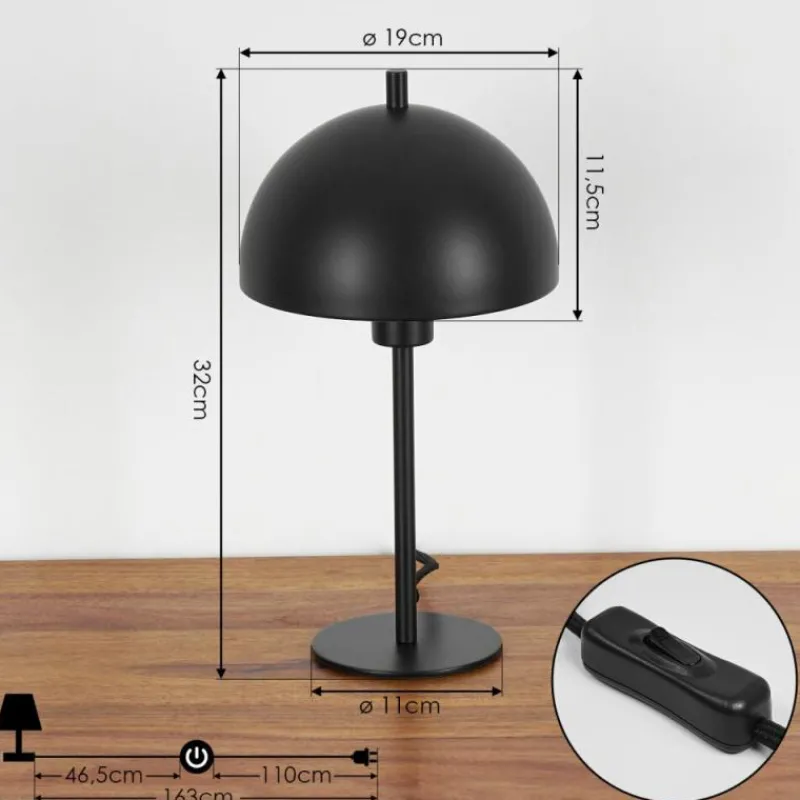 hofstein Lampe de table Kaitulai Noir, 1 lumière