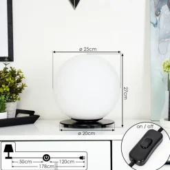 hofstein Lampe de table Karhia Noir, 1 lumière